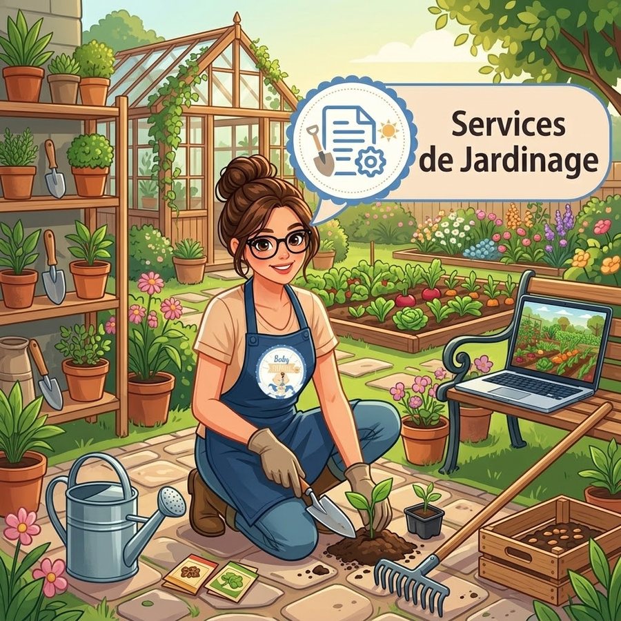 Illustration : plantation de semis dans un jardin potager